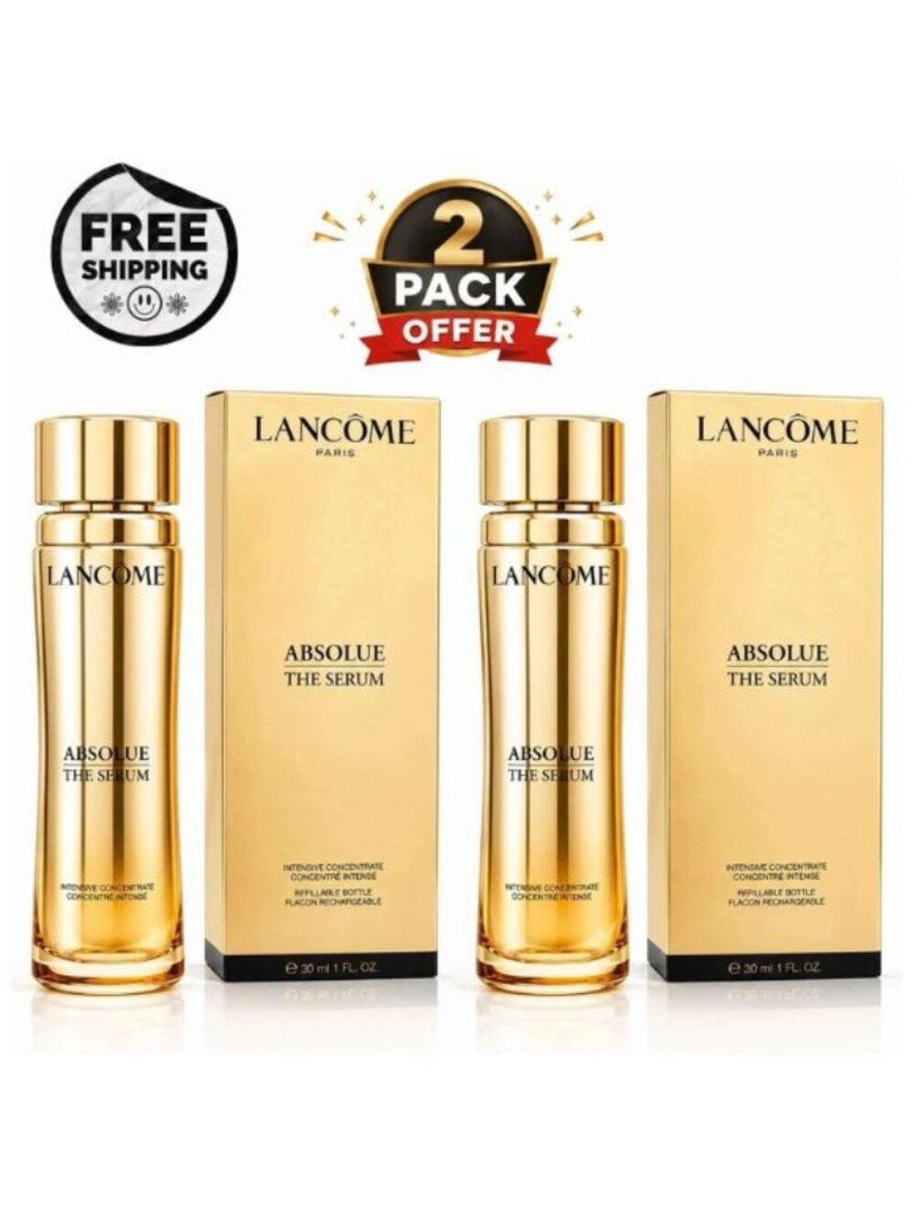 2X Lancome Paris Absolue The Serum Intensive Concentrate 1.0oz 30ml New Sealed